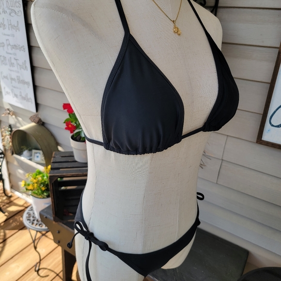BODY GLOVE ♡ Sweet Cute 'n Sexy Black 2pc String Slidder Bikini Swimsuit M/M - Picture 11 of 17